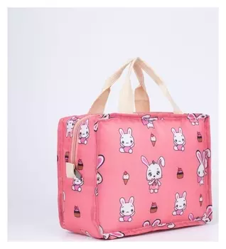 Термосумка, отдел на молнии, цвет розовый