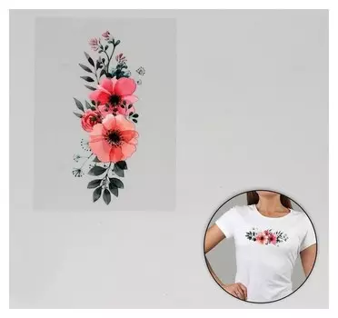 Термотрансфер «Цветы вертикальные», 10 × 12 см