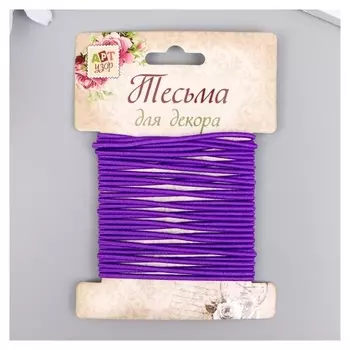 Тесьма декоративная резинка "Фиолетовая круглая" намотка 4 м ширина 0,2 см