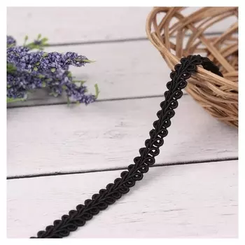 Тесьма декоративная «Шанель», 8 мм, 10 ± 1 м, цвет чёрный