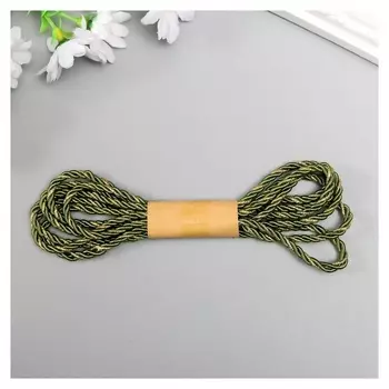 Тесьма декоративная текстиль "С люрексом тёмно-зелёно-серебряная" намотка 1,8 метра