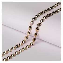 Тесьма металлизированная «Круг», 8 × 8 мм, 4,5 ± 0,5 м, цвет золотой