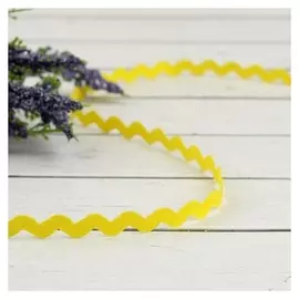 Тесьма отделочная «Зигзаг», 5 мм, 30 ± 1 м, цвет жёлтый