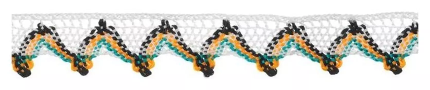 Тесьма «Уголки», 2 см, намотка 25 м, цвет белый