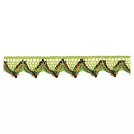 Тесьма «Уголки», 2 см, намотка 25 м, цвет салатовый