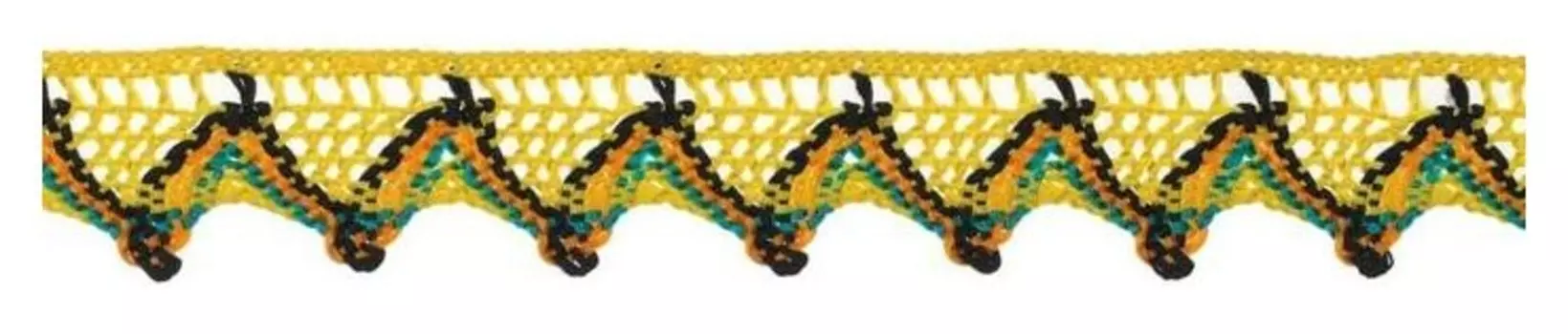 Тесьма «Уголки», 2 см, намотка 25 м, цвет жёлтый