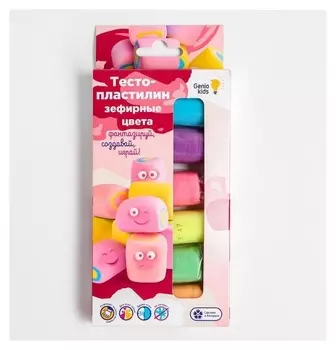 Тесто-пластилин 6 цветов. зефирные цвета Ta1089