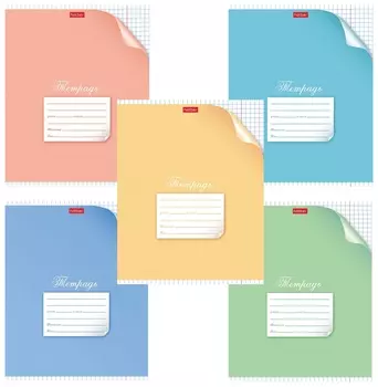 Тетрадь 12 л. Hatber клетка, обложка картон, "С уголком", 12т5в1