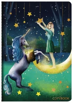 Тетрадь 40 л. в клетку обложка Softtouch, фольга, бежевая бум. 70 г/м2, сшивка, А5 (147х210 мм), Fairy Tale, Brauberg, 403788