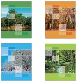 Тетрадь 48 л. клетка Времена года