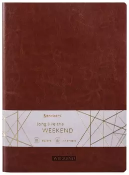 Тетрадь 48 л. в клетку обложка гладкий кожзам, сшивка, A5 (147х210мм), коричневый, Brauberg Viva, 403888