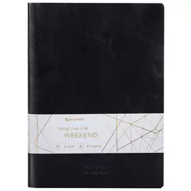 Тетрадь 60 л. в клетку обложка гладкий кожзам, сшивка, А4 (210х297мм), черный, Brauberg Viva, 403907