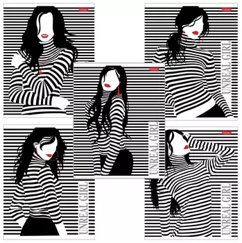 Тетрадь А5 48 л. Hatber скоба, клетка,обложка картон, "Удивительные девушки" (5 видов в спайке), 48т5в1