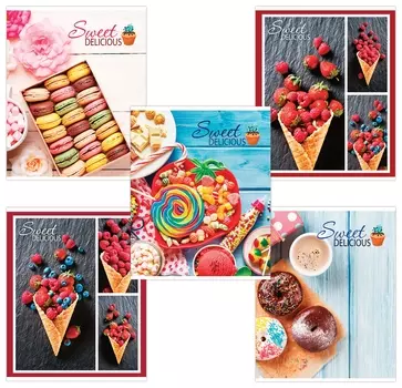 Тетрадь А5, 96 л., Brauberg эко, клетка, обложка картон, вкусности, 403061