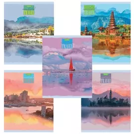 Тетрадь А5, 96 л., Hatber-eco, скоба, клетка, обложка картон, "Прекрасное путешествие", 96т5c1