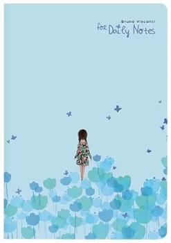 Тетрадь евро А5 40 л. Bruno Visconti сшивка, клетка, Soft Touch, бежевая бумага 70 г/м2, "Girl IN Flowers", 7-40-238