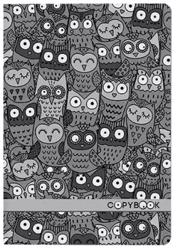 Тетрадь евро А5 40 л. Bruno Visconti сшивка, клетка, Soft Touch, бежевая бумага 70 г/м2, "Owles", 7-40-001/55