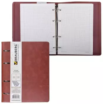 Тетрадь на кольцах 120 л. клетка Main
