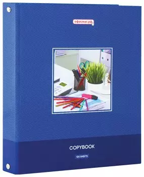 Тетрадь на кольцах А5 175х215 мм, 120 л., твердый картон, клетка, офисмаг, "Офисный стиль", 403280