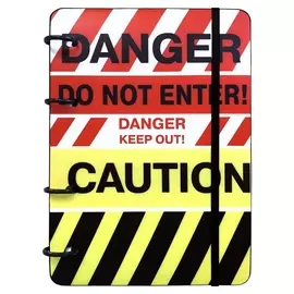 Тетрадь общая Infolio, А5 120л, клетка, кольца, кож.зам. Danger N1815