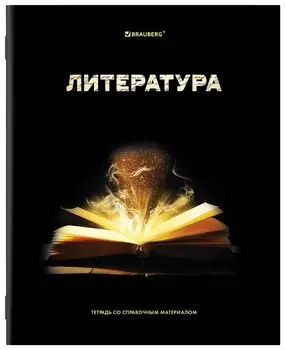 Тетрадь предметная "Shade" 48 л., глянцевый лак, литература, линия, Brauberg, 404269