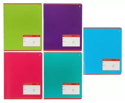 Тетрадь школьная а5,12л,клетка классика 5 цветов 7-12-009/1