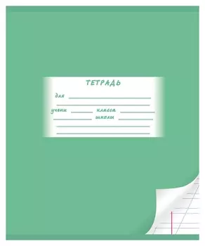 Тетрадь школьная а5,12л,косая линия однотонная.с уголком тш12к7607