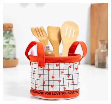 Текстильная корзинка этель "Love Is" 12 х14 см