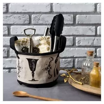 Текстильная корзинка "Столовые приборы" 14х12см