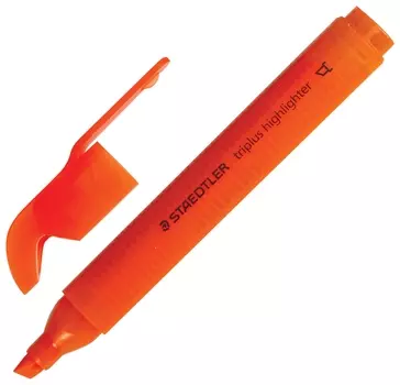 Текстовыделитель Staedtler (Германия) "Triplus", неон оранжевый, трехгранный, линия 2-5 мм, 3654-4