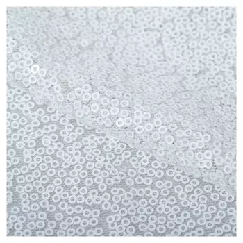 Ткань для пэчворка «Белая» пайетки, 33 × 33 см