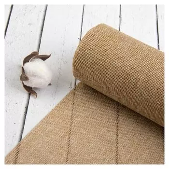 Ткань из джута, 20 см, 4,5 ± 1 м, цвет бежевый