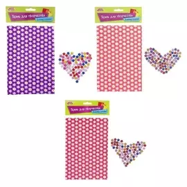 Ткань на клеевой основе для декора №5,размер листа: 21×14.5 см + стразы 5 г