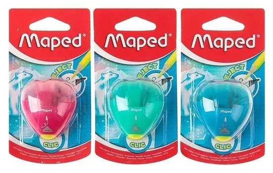 Точилка 1 отверстие с контейнером, Maped Clic, с защитой от сломанного грифеля