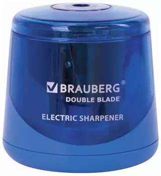 Точилка электрическая Brauberg Double Blade, двойное лезвие, питание от 2 батареек AA, 229605
