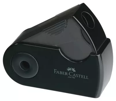 Точилка Faber-castell Sleeve Mini, 1 отверстие, контейнер, черная