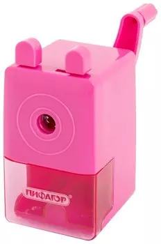 Точилка механическая пифагор "Study", корпус розовый, 229797