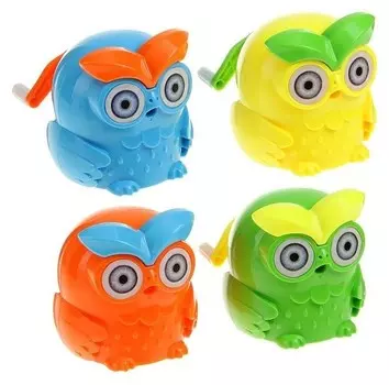 Точилка механическая с контейнером, «Сова»