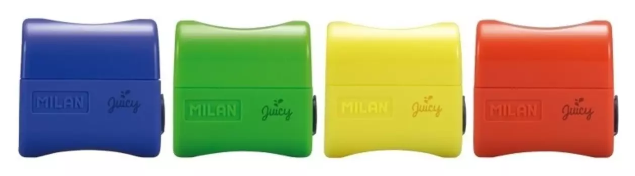 Точилка Milan Juicy с конт. и заглушкой, 1 отв., пластик, цвет в ассорт.