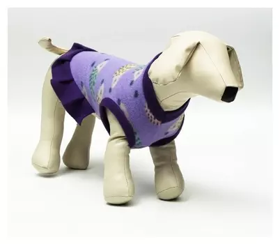 Толстовка с юбочкой "Ежики", размер M (ДС 30, ОШ 30, ОГ 40 см), серо-фиолетовая