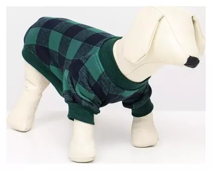 Толстовка "Тартан", размер XS (ДС 20, ОШ 20, ОГ 30 см), зелёная