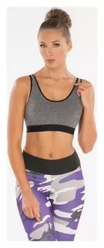 Топ-бра женский, спортивный, цвет тёмно-серый, размер 44-46 (M)