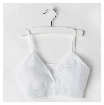 Топ для девочки V-вырез с кружевной отделкой цвет белый рост 140-146 см