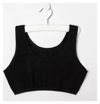 Топ-майка для девочки с широкими лямками Цвет чёрный, рост 140-146 см