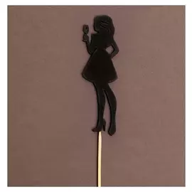 Топпер деревянный «Девушка», цвет чёрный