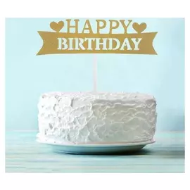 Топпер Happy Birthday, с сердцами