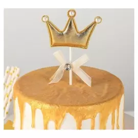 Топпер на торт «Корона», 17,5×8 см, цвет золотой