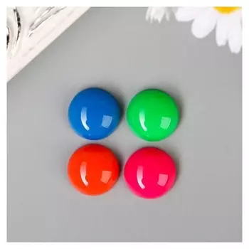 Топсы для творчества пластик "Разноцветные кружочки" глянец набор 12 шт 1,8х1,8 см