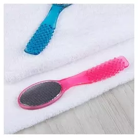 Тёрка для ног, 2 в 1, металлическая/наждачная, 17,5 см