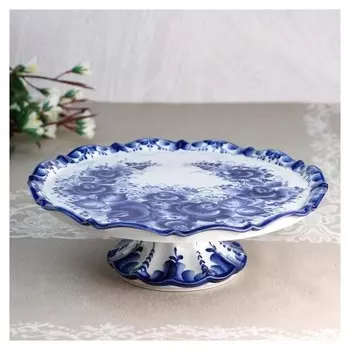 Тортница «Цветок», гжель